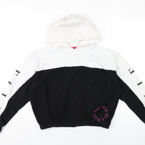 ELLE Girls Black Cotton Pullover Hoodie Size 12-13 Years Pullover