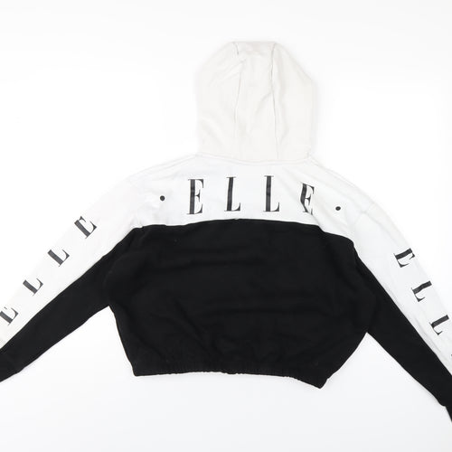 ELLE Girls Black Cotton Pullover Hoodie Size 12-13 Years Pullover