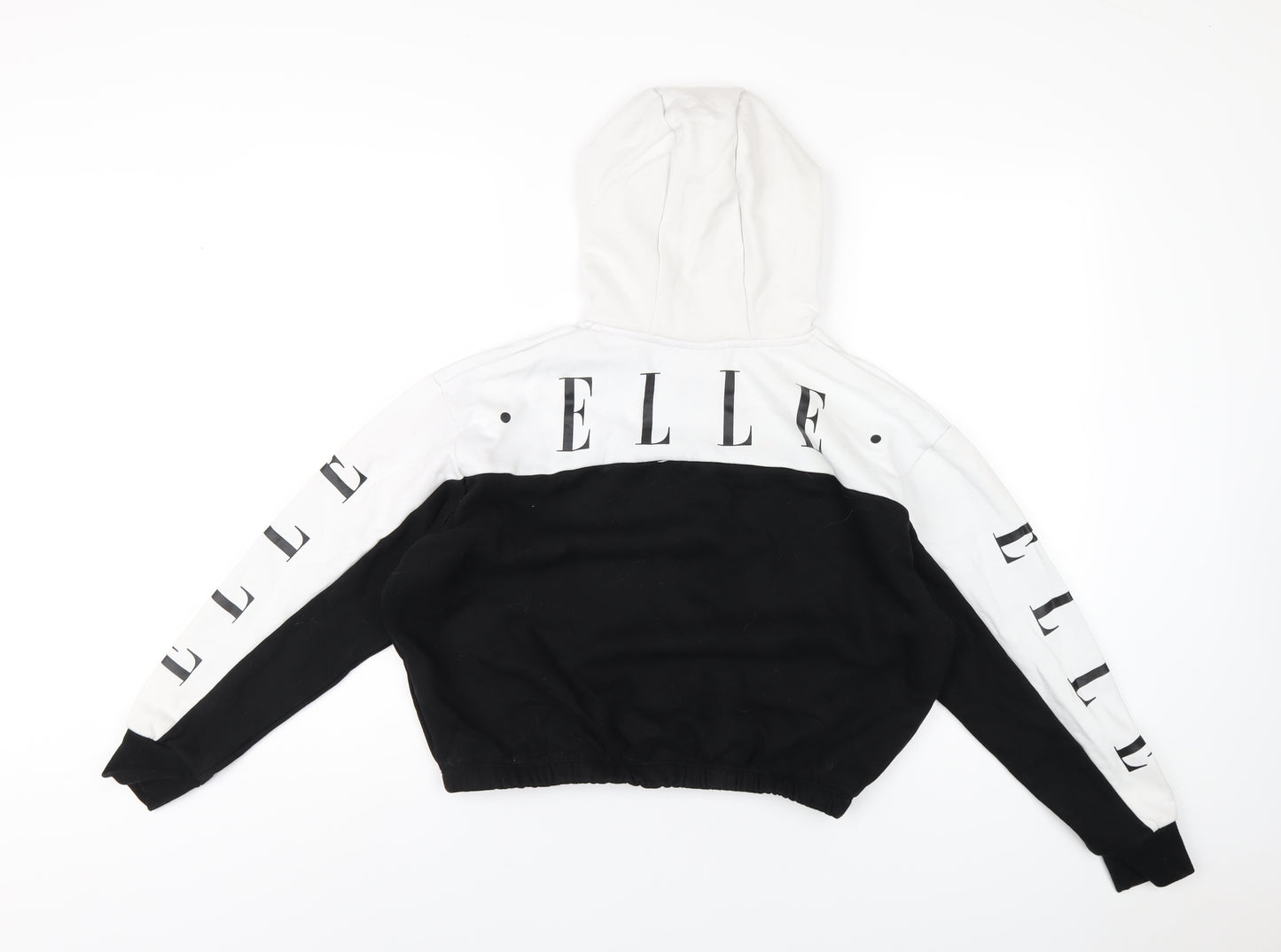 ELLE Girls Black Cotton Pullover Hoodie Size 12-13 Years Pullover