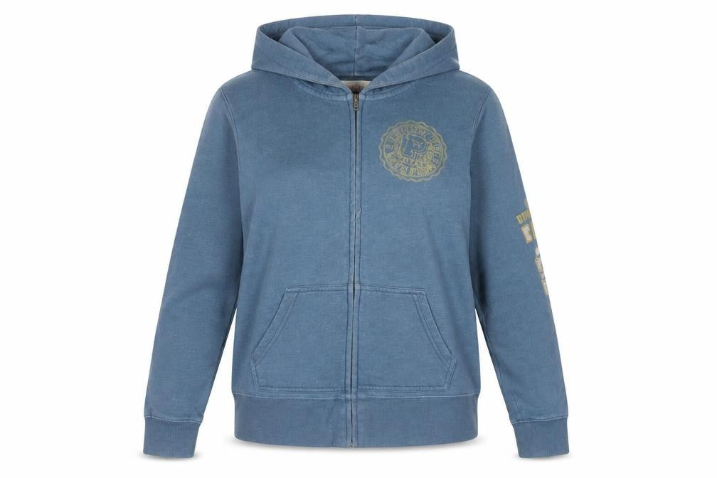 PINK Womens Blue Cotton Full Zip Hoodie Size M Zip