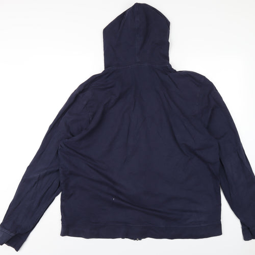 NEXT Mens Blue Cotton Full Zip Hoodie Size 2XL