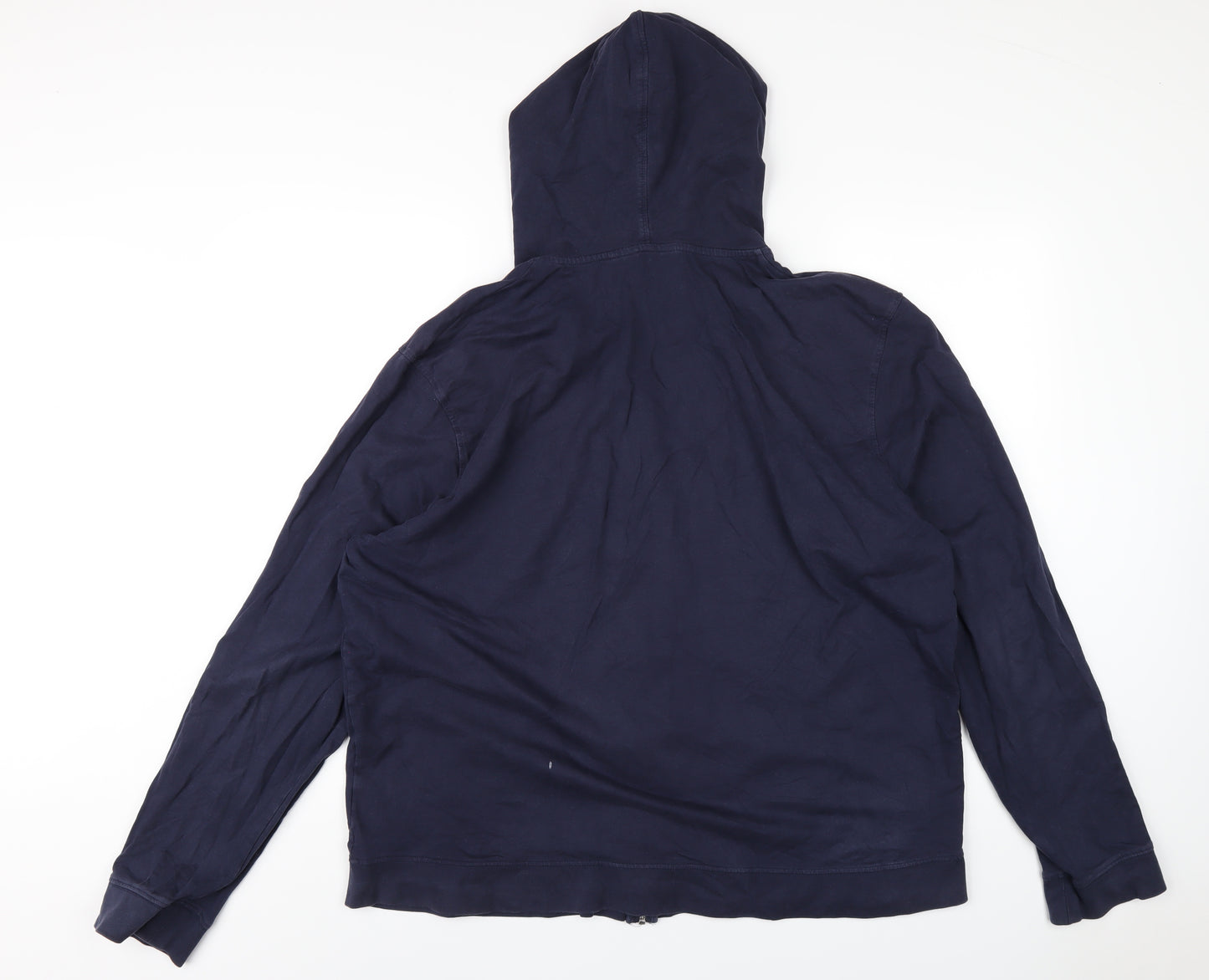 NEXT Mens Blue Cotton Full Zip Hoodie Size 2XL