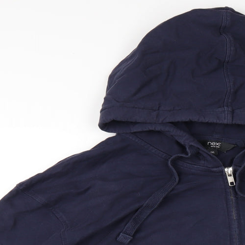 NEXT Mens Blue Cotton Full Zip Hoodie Size 2XL