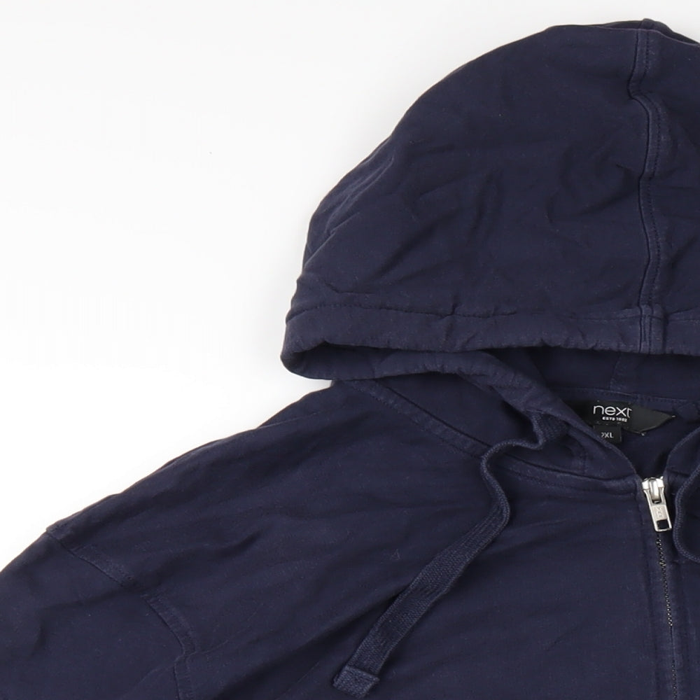 NEXT Mens Blue Cotton Full Zip Hoodie Size 2XL
