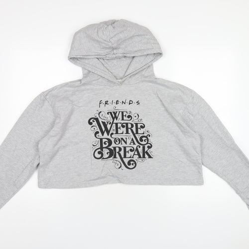 Friends Womens Grey Cotton Pullover Hoodie Size 12 Pullover