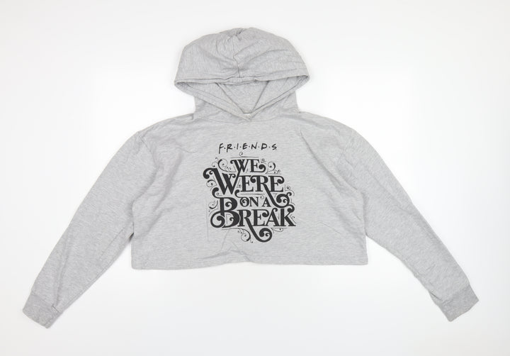 Friends Womens Grey Cotton Pullover Hoodie Size 12 Pullover