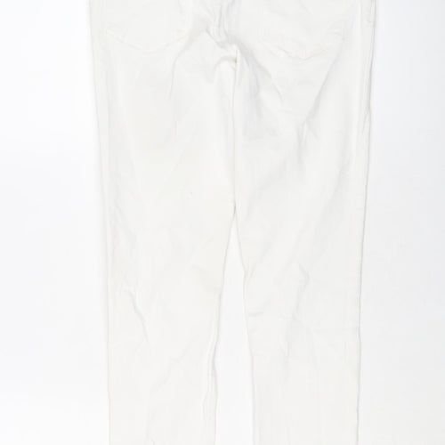 Marks and Spencer Womens White Cotton Skinny Jeans Size 10 L28 in Regular Button