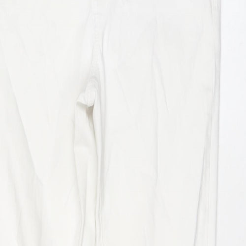 Marks and Spencer Womens White Cotton Skinny Jeans Size 10 L28 in Regular Button
