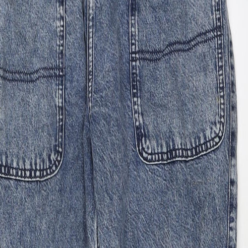 River Island Womens Blue Cotton Mom Jeans Size 12 L28 in Regular Button