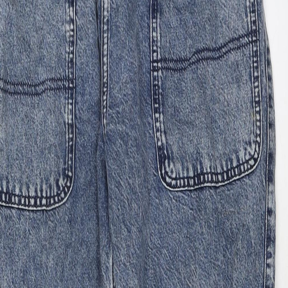 River Island Womens Blue Cotton Mom Jeans Size 12 L28 in Regular Button