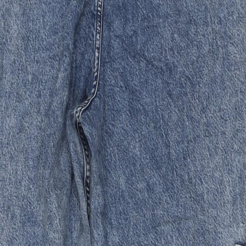 River Island Womens Blue Cotton Mom Jeans Size 12 L28 in Regular Button