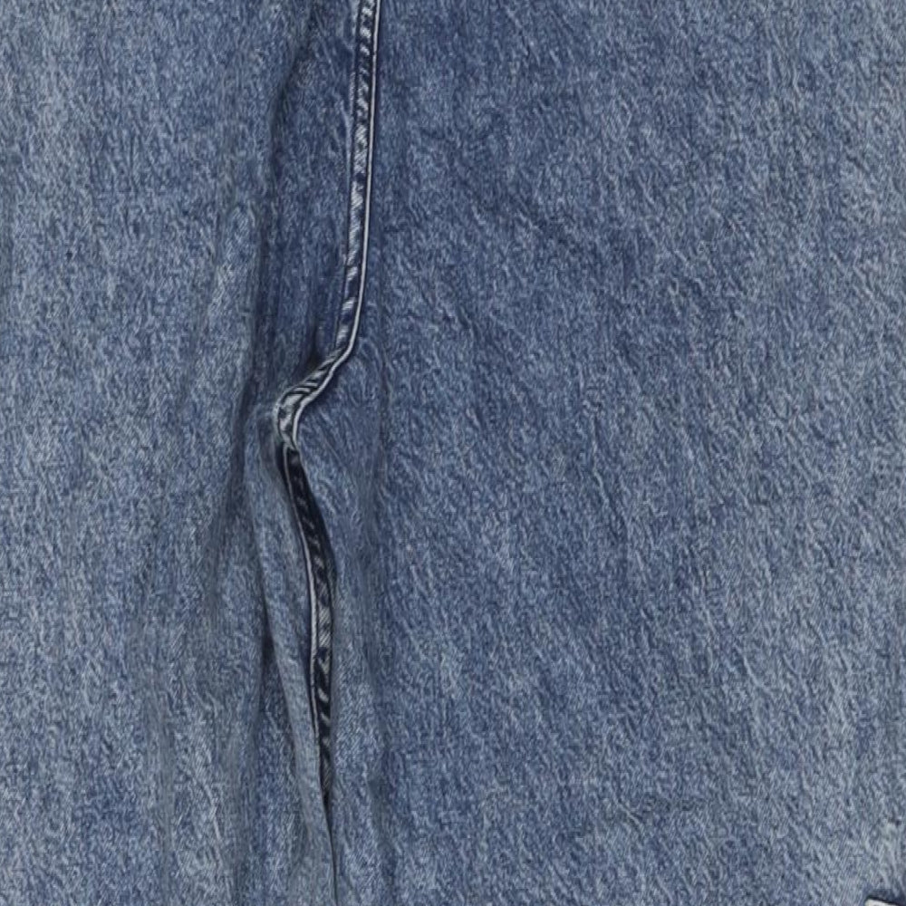 River Island Womens Blue Cotton Mom Jeans Size 12 L28 in Regular Button