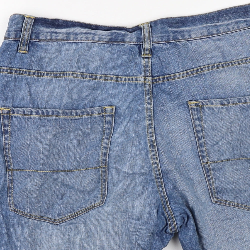 NEXT Mens Blue Cotton Bermuda Shorts Size 32 in L10 in Regular Button