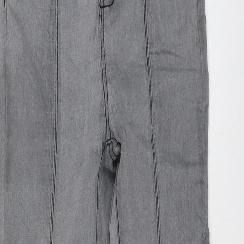 PRETTYLITTLETHING Womens Grey Cotton Skinny Jeans Size 10 L27 in Regular Button