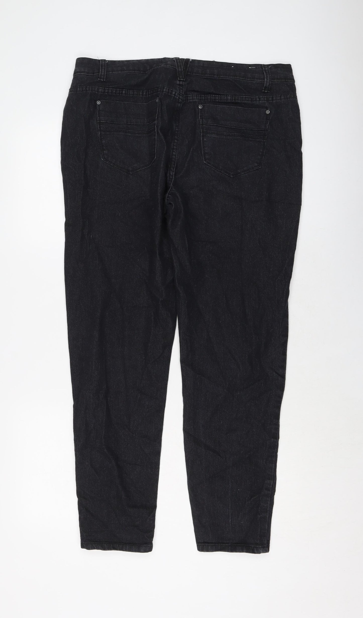 NEXT Womens Grey Cotton Skinny Jeans Size 16 L28 in Regular Button