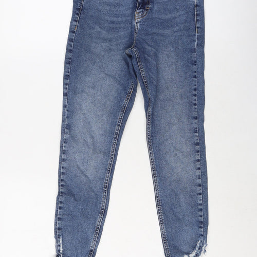 Topshop Womens Blue Cotton Skinny Jeans Size 28 in L24 in Regular Button