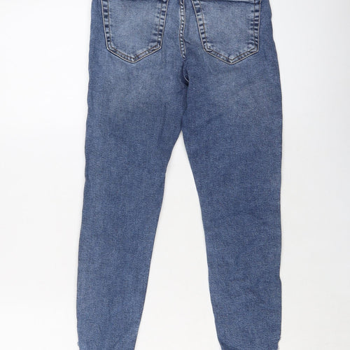Topshop Womens Blue Cotton Skinny Jeans Size 28 in L24 in Regular Button