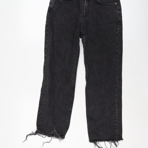 ASOS Womens Grey Cotton Cropped Jeans Size 26 in L24 in Regular Button