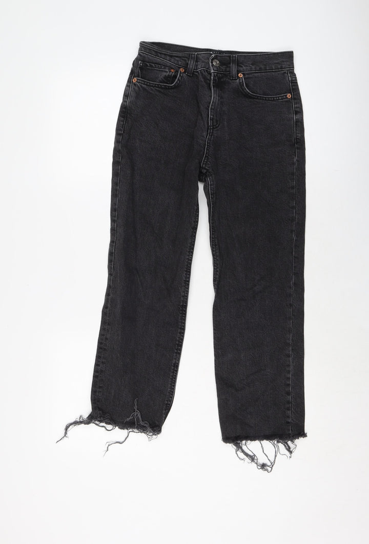 ASOS Womens Grey Cotton Cropped Jeans Size 26 in L24 in Regular Button