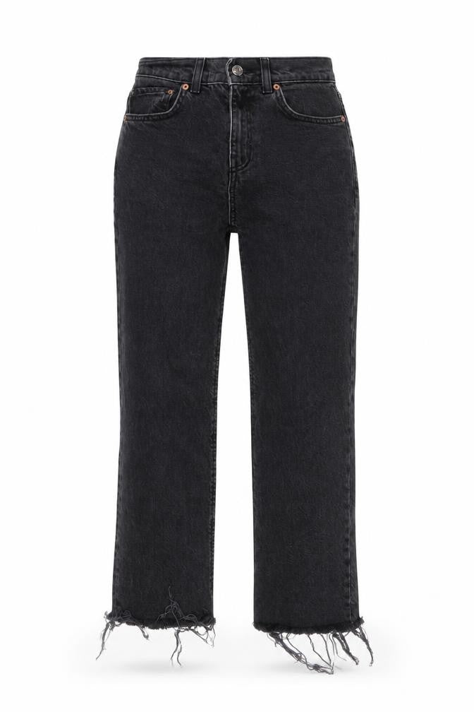 ASOS Womens Grey Cotton Cropped Jeans Size 26 in L24 in Regular Button