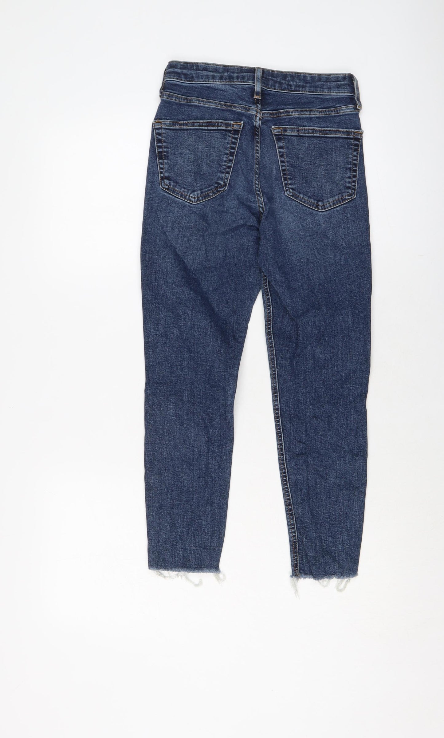 Topshop Womens Blue Cotton Skinny Jeans Size 26 in L23 in Regular Button