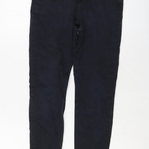 Topshop Womens Blue Cotton Skinny Jeans Size 28 L23 in Regular Button
