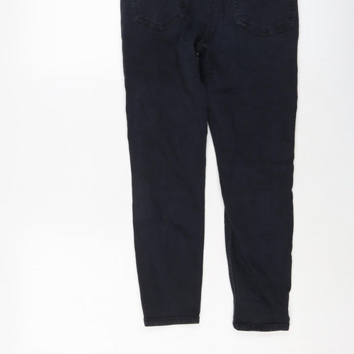 Topshop Womens Blue Cotton Skinny Jeans Size 28 L23 in Regular Button