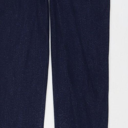 Marks and Spencer Womens Blue Cotton Skinny Jeans Size 8 L28 in Regular Button