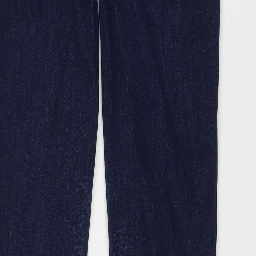 Marks and Spencer Womens Blue Cotton Skinny Jeans Size 8 L28 in Regular Button