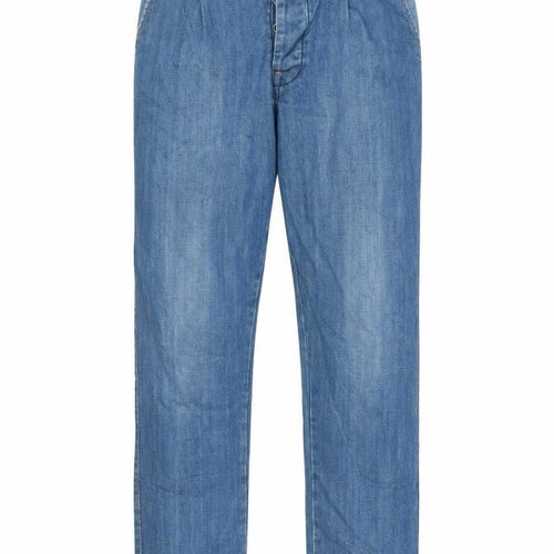 Topman Mens Blue Cotton Straight Jeans Size 32 in L26 in Regular Button