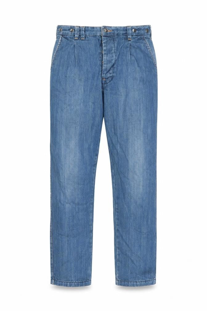 Topman Mens Blue Cotton Straight Jeans Size 32 in L26 in Regular Button