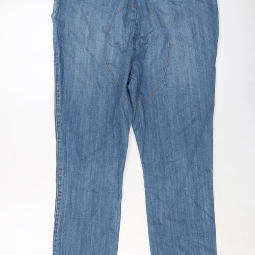 Topman Mens Blue Cotton Straight Jeans Size 32 in L26 in Regular Button