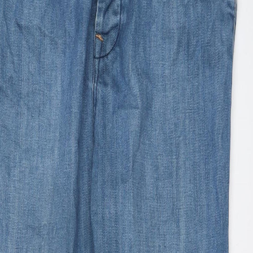 Topman Mens Blue Cotton Straight Jeans Size 32 in L26 in Regular Button