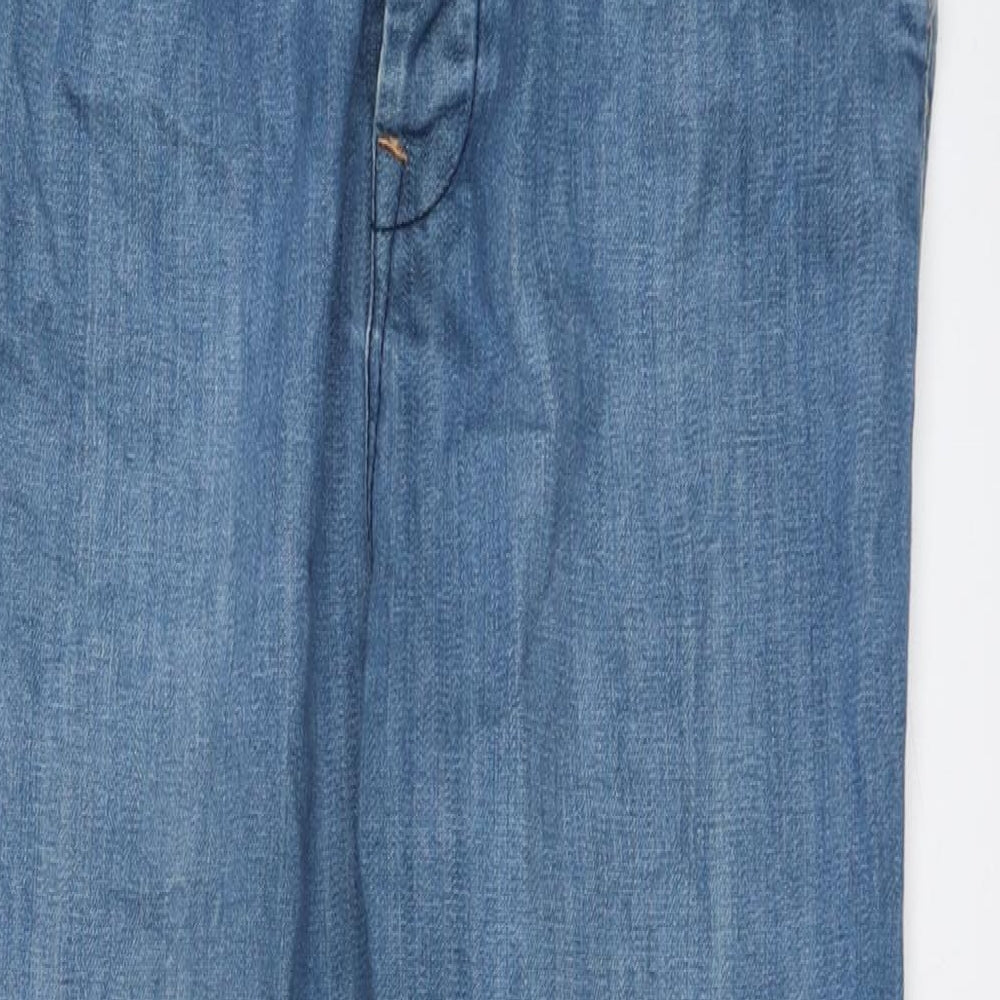 Topman Mens Blue Cotton Straight Jeans Size 32 in L26 in Regular Button