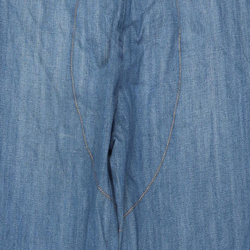 Topman Mens Blue Cotton Straight Jeans Size 32 in L26 in Regular Button