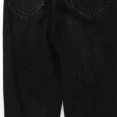 Zara Womens Black Cotton Straight Jeans Size 6 L28 in Regular Button
