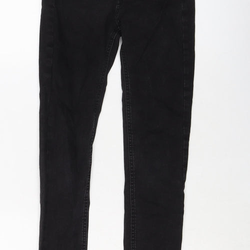 Pull&Bear Womens Black Cotton Skinny Jeans Size 8 L27 in Regular Button