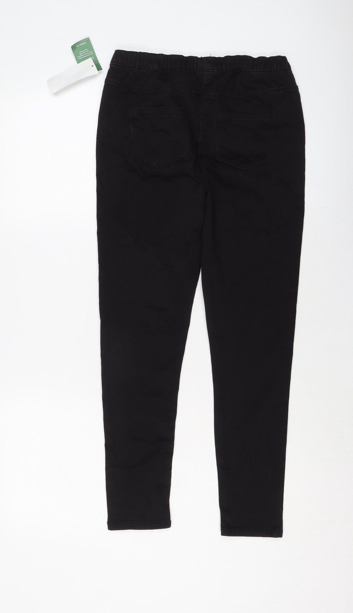 Matalan Girls Black Cotton Skinny Jeans Size 12 Years Regular Pullover