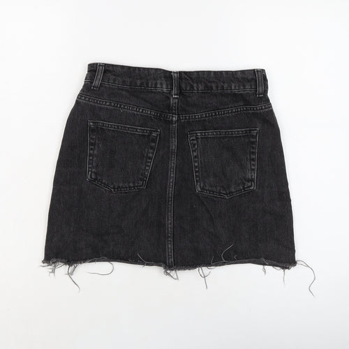TRopsho[ Womens Grey Cotton Mini Skirt Size 8 Button