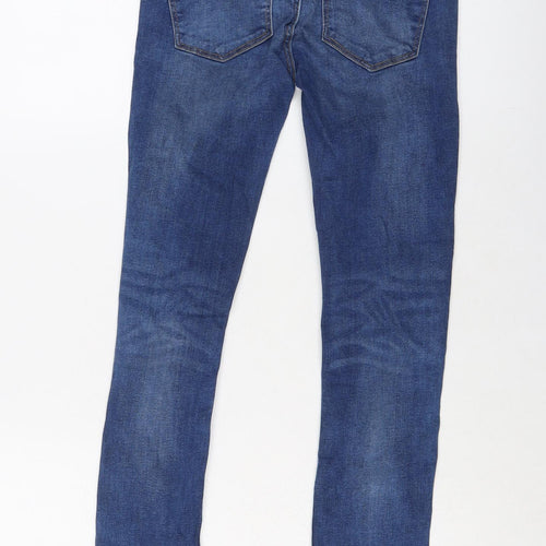 Zara Womens Blue Cotton Skinny Jeans Size 24 in L27 in Regular Button