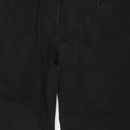 Marks and Spencer Womens Grey Cotton Straight Jeans Size 16 L27 in Regular Button