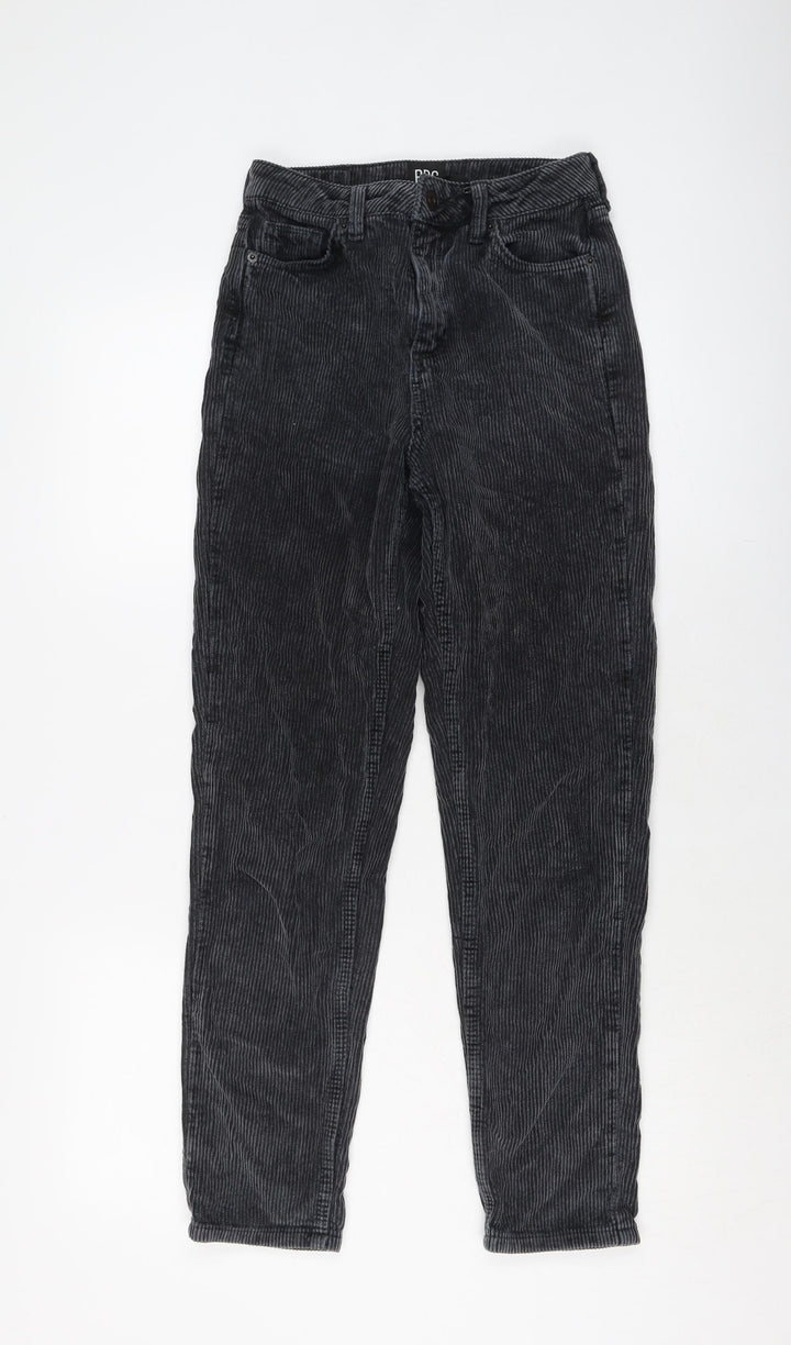BDG Womens Grey Cotton Trousers Size 24 in L32 in Regular Button