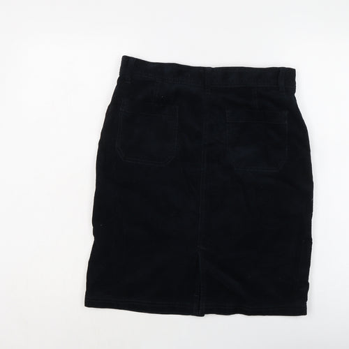 Marks and Spencer Womens Blue Cotton Mini Skirt Size 8 Button