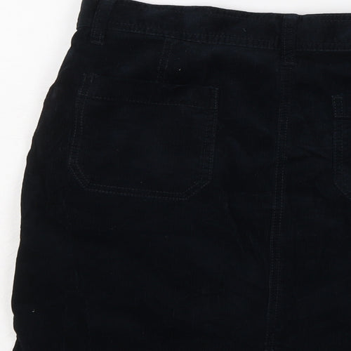 Marks and Spencer Womens Blue Cotton Mini Skirt Size 8 Button