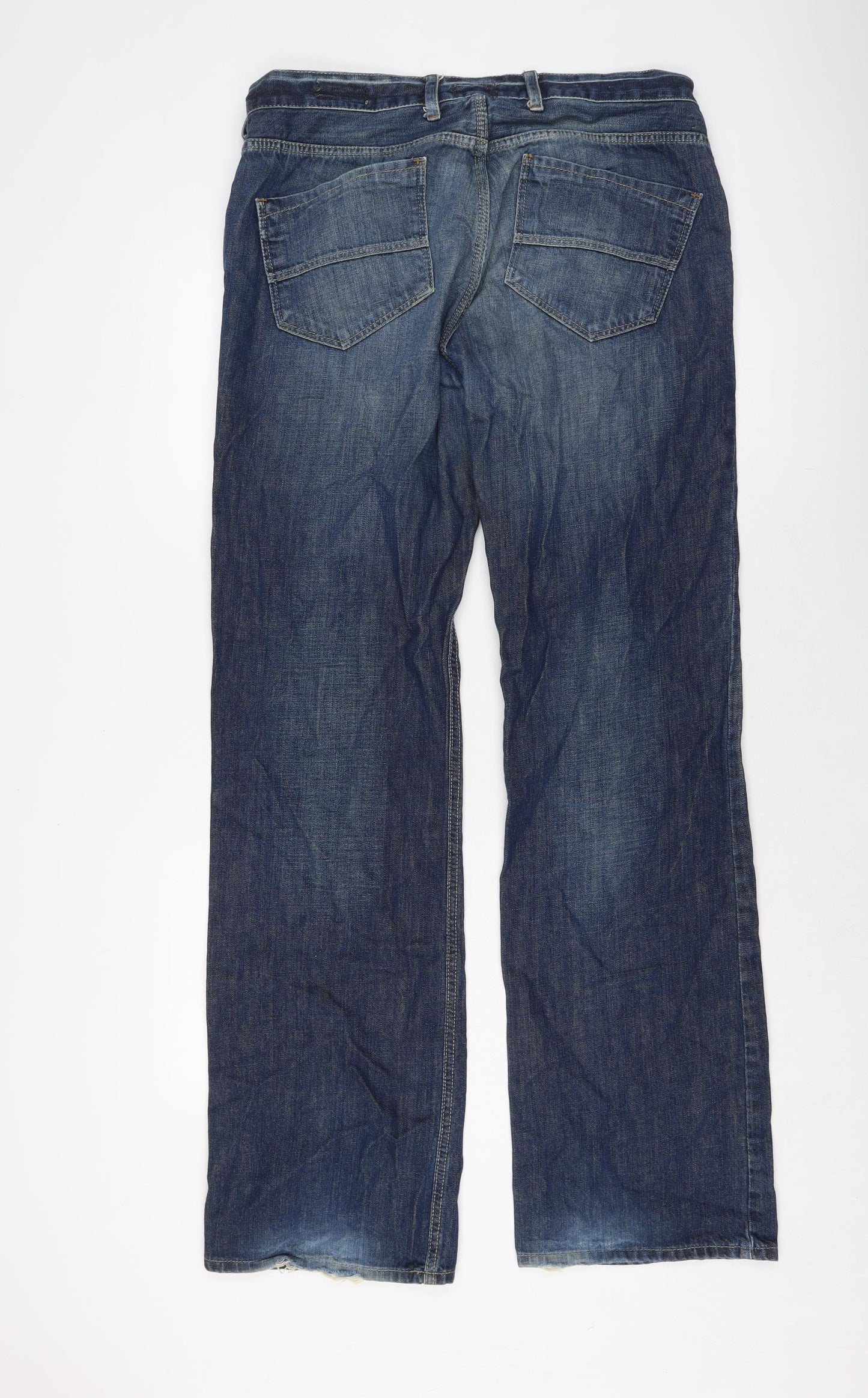 NEXT Mens Blue Cotton Straight Jeans Size 34 in L34 in Regular Button - Vintage