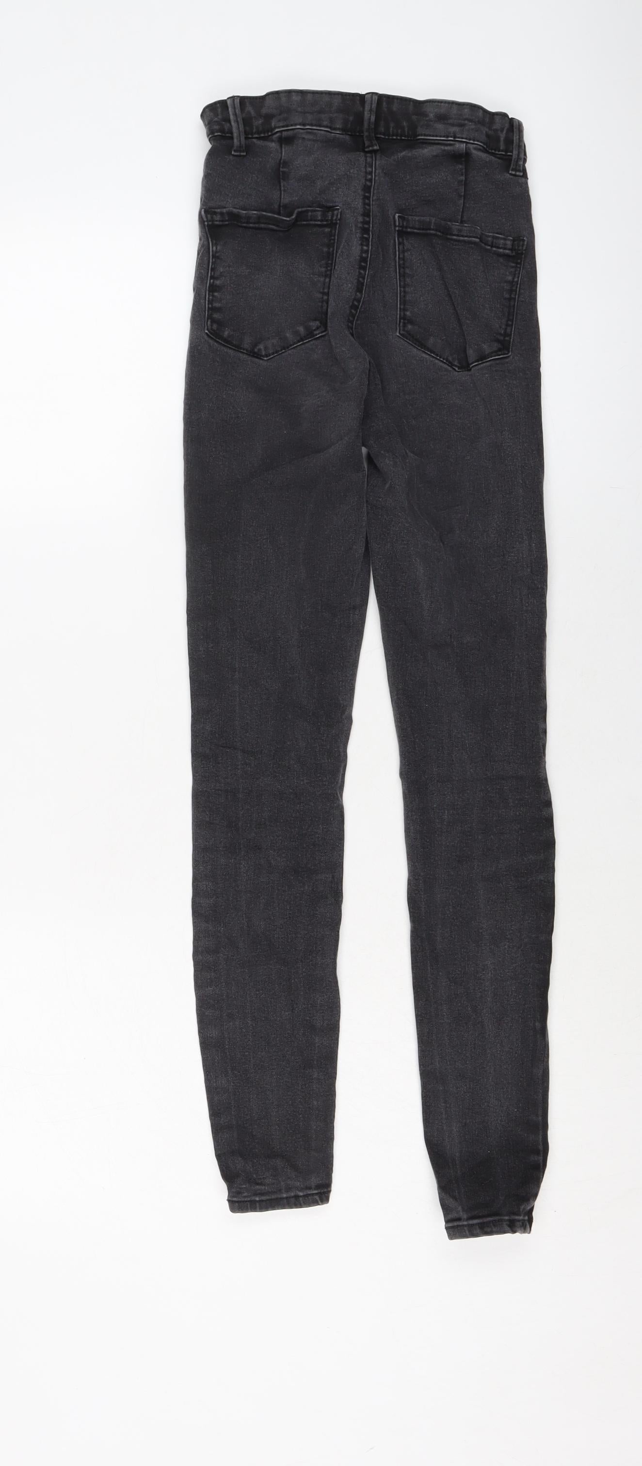 Denim & Co. Womens Grey Cotton Skinny Jeans Size 6 L27 in Regular Button