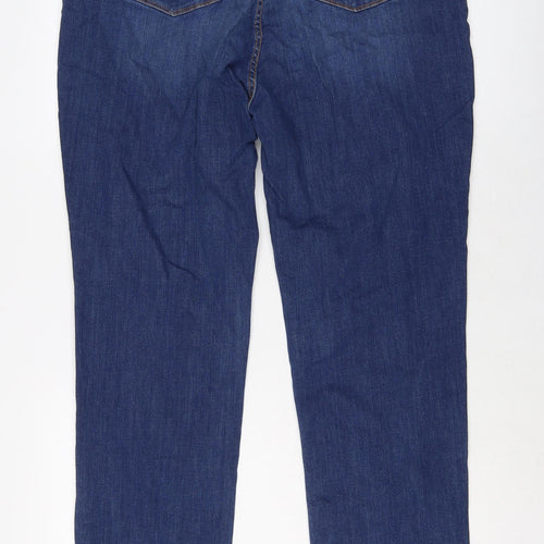 George Womens Blue Cotton Straight Jeans Size 20 L30 in Regular Button