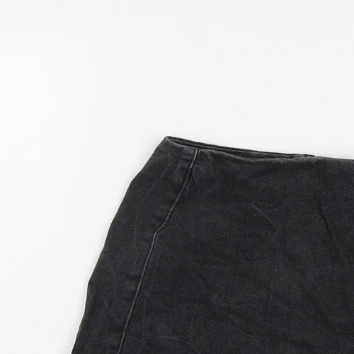 New Look Girls Black Cotton A-Line Skirt Size 13 Years Regular Zip