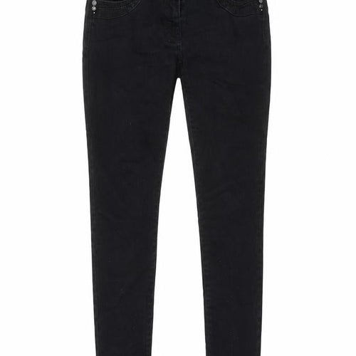 NEXT Womens Blue Cotton Skinny Jeans Size 10 L29 in Regular Button