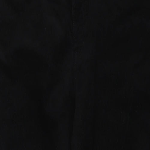 Marks and Spencer Womens Black Cotton Trousers Size 18 L26 in Regular Button